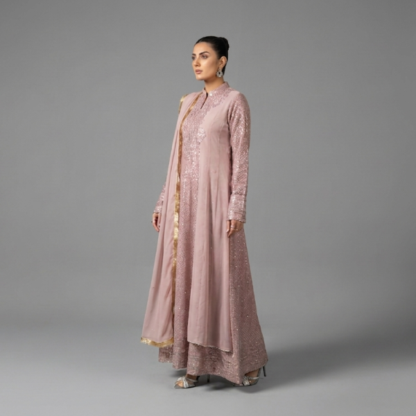 Radiant Emerald Embroidered Formal Ensemble