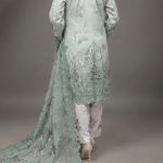 Serene Sage Embroidered Organza Ensemble