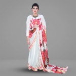 Ivory Embellished Saree