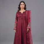 Burgundy Royale Embroidered Maxi Suit Set