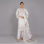 Ivory Floral Embroidered Lawn Coordinate Set