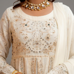 Embellished Ivory Anarkali Set