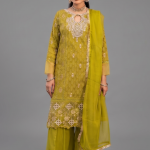 Olive Green Minimalist Embroidered Co-ord Set