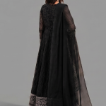 Black Minimalist Embroidered Net Co-ord Set