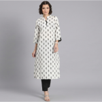 Women’s Olive Printed Co-ord Set with High-Low Hemline and Flared Pants