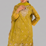 Olive Green Minimalist Embroidered Co-ord Set