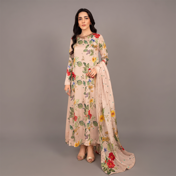 Floral Embroidered Tunic and Dupatta Set