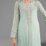 Elegant Mint Green Embroidered Anarkali Ensemble