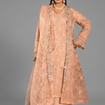 Lavender Minimalist Embroidered Co-ord Set with Embellished Long Shirt