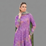 Printed Purple Kalidaar Maxi Set