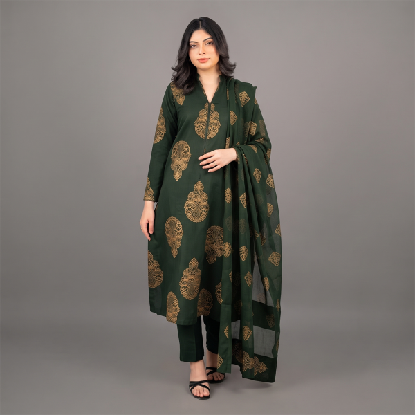 Emerald Royale Printed Kurta Set