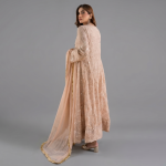 Embellished Peach Angrakha Anarkali Set