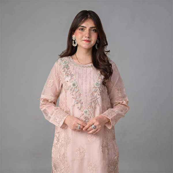 Champagne Blush Embroidered Elegance