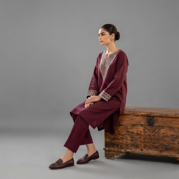 Deep Purple Embroidered Suit