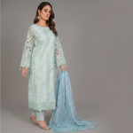 Pastel Blue Embroidered Lawn Coordinate Set