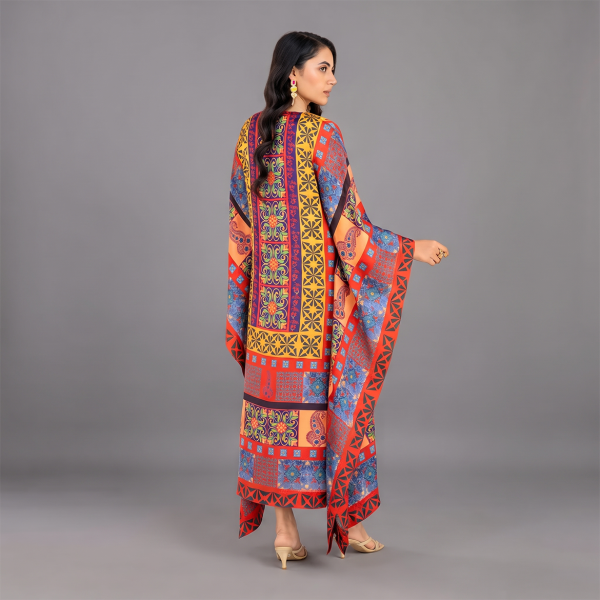 Artistic Printed V-Neck Kaftan