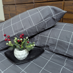 Charcoal Grid  Cotton Double Bedsheet With Pillow Set