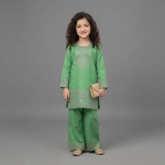 Mint Green Embroidered Festive Suit for Girls