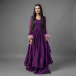 Royal Amethyst Bloom Maxi Suit