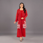 Crimson Bloom Layered Co-Ord Suit