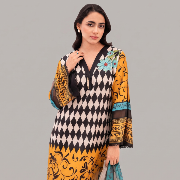 Golden Noir Printed Lawn Set