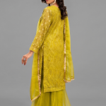 Lime Green Minimalist Embroidered Gharara Set