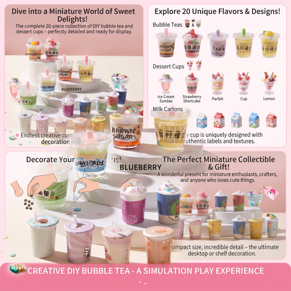 Xiaoling Toy Milk Tea Bobo DIY Series Creative Cream Glue DIY Girls