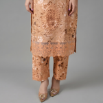 Peach Floral Embroidered Co-ord Set