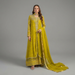 Radiant Musturd Yellow Embroidered Formal Ensemble