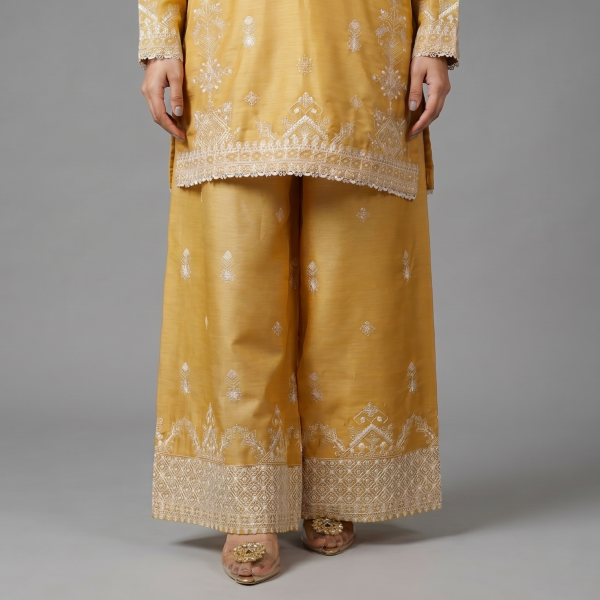 Mustard Embroidered Lawn Coordinate Set