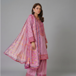 Mauve Geometric Embroidered Coordinate Set