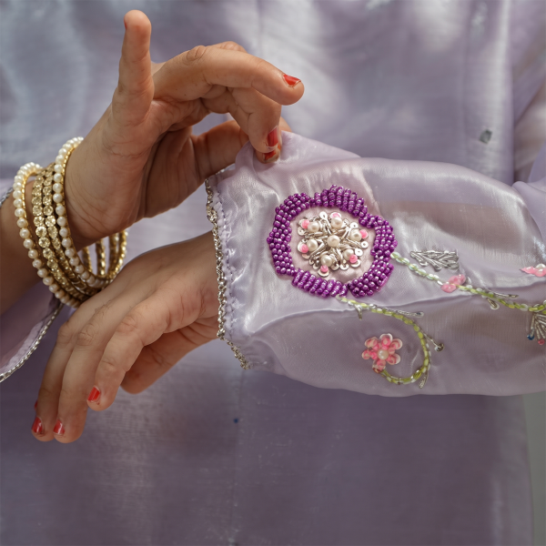 Lilac Embellished Kurta & Palazzo