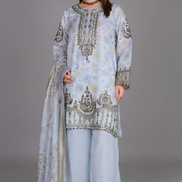 Celestial Frost Embroidered 3-Piece Suit