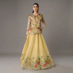 Golden Floral Ethereal  Crop Top Skirt