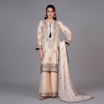 Peach Embroidered Lawn Co-ord Set
