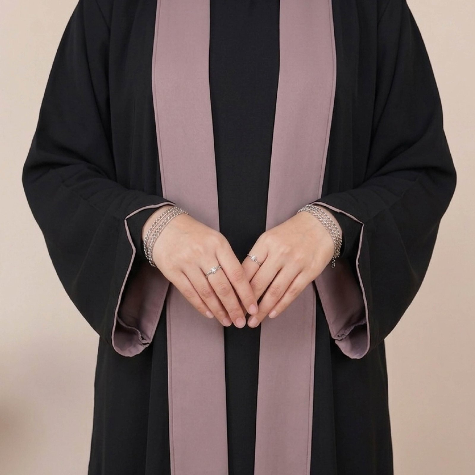 Two-Tone Piping Abaya
