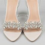 Crystal-Embellished Clear Block Heel Sandals