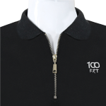 100 Fit Black Zipper Polo – Premium Piqué Fabric