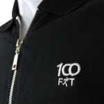 100 Fit Black Zipper Polo – Premium Piqué Fabric