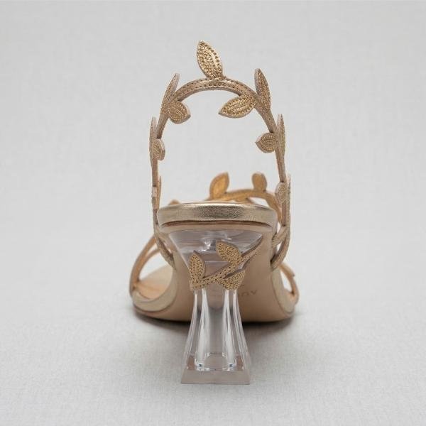 Golden Embellished Heels for Women