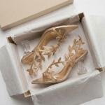 Golden Embellished Heels for Women