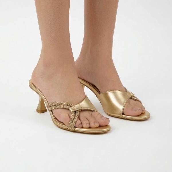 Golden Stiletto Heels For Women