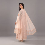 Peach Embellished Festive 3-Piece Suit