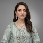 Serene Sage Embroidered Organza Ensemble