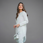 Chic Ivory High-Low Tunic Co-Ord Set