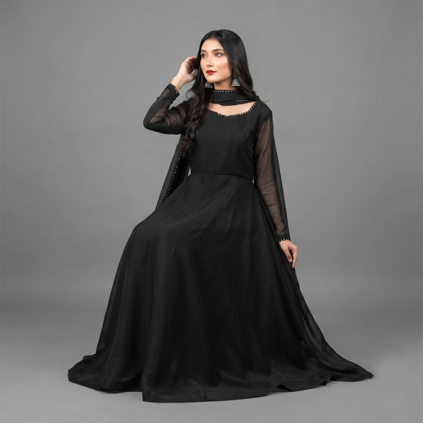 Midnight Grace Flowing Frock