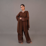 Sophisticated Chocolate Brown Raw Silk Suit