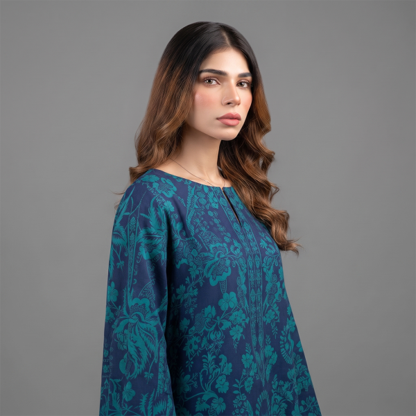 Azure Bloom Printed 2-Piece Lawn Suit