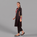 Black 2-Piece Co-ord Set with Gold Foil Embroidery