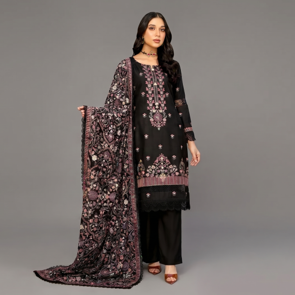 Midnight Black Embroidered Co-ord Set